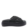 Hogan Cross Strap Platform Sandals In Black