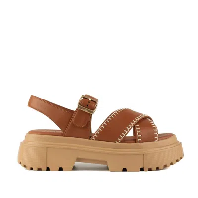 Hogan Round-head Cross Sandals In Multicolor