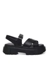 Hogan Leather Sandal With Midsole Sandals In Negro