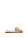 Hogan Flat Sole Sandals With Wide Tassel-adorned Strap
