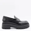Hogan Chunky Leather Loafers In Black