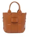 Hogan Script Leather Tote Bag In Brown