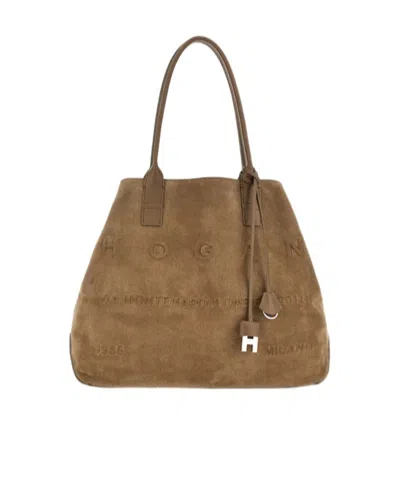 Hogan Address Suede Tote Bag