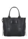 Hogan Small Leather Tote Bag Script In Black