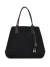 Hogan Script Medium Canvas Tote In Black