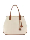 Hogan Script Medium Canvas Tote In White