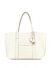 Hogan Script Shopping Tote Bag Top Handles Strap In White