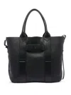 Hogan Script Medium Leather Tote Bag In Black