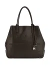 Hogan Script Medium Leather Tote Bag In Brown