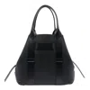 Hogan Medium Leather Handbag With Pebbled Texture In Black