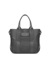 Hogan Medium Script Shopping Bag With Textured Leather Finish In Black