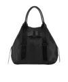 Hogan Medium Leather Handbag With Pebbled Texture In Black