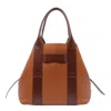 Hogan Structured Medium Shoulder Bag With Contrast Panels In Brown