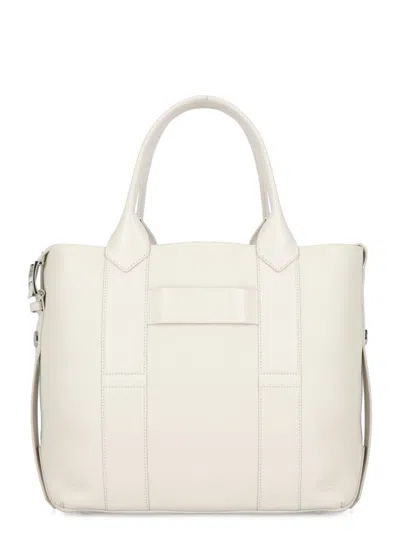 Hogan Script Medium Shopping Bag In White