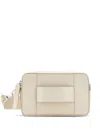 Hogan Script Mini Leather Bag In Neutrals
