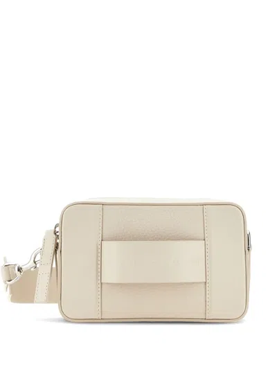 Hogan Script Mini Leather Bag In Neutrals