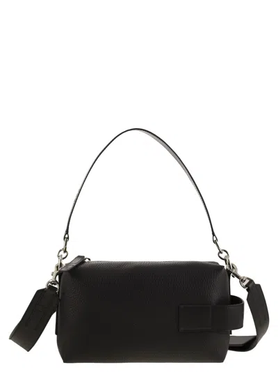 Hogan Script Mini Leather Top Box In Black