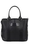 Hogan Medium Script Shopping Bag With Textured Leather Finish In Black
