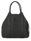 Hogan Medium Leather Handbag With Pebbled Texture In Black