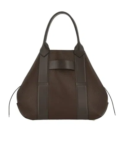 Hogan Script Shopping Bag Medium In Brown