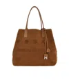 Hogan Script Shopping Bag Medium In Brown