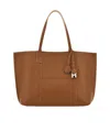 Hogan Hanging Accent Script Tote Bag In Brown