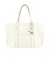 Hogan Script Shopping Tote Bag Top Handles Strap In White