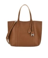 Hogan Hanging Accent Script Tote Bag In Brown