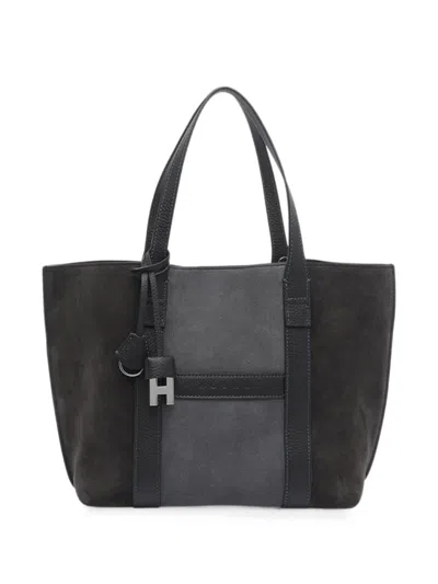 Hogan Script Shopping Bag Small In Black