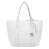 Hogan Script Shopping Tote Bag Top Handles Strap In White