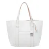 Hogan Script Shopping Tote Bag Top Handles Strap In White
