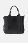 Hogan Script Medium Leather Tote Bag In Black
