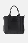 Hogan Script Medium Leather Tote Bag In Black