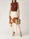 Hogan Script Shopping Medium In Beige-cuoio