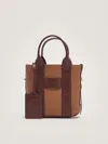 Hogan Small Leather Tote Bag Script In Marrone
