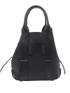 Hogan Script Small Leather Tote Bag In Black
