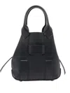 Hogan Script Small Leather Tote Bag In Black
