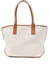 Hogan Small Script Embossed-logo Tote Bag In White