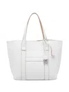Hogan Script Shopping Tote Bag Top Handles Strap In White