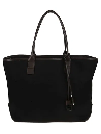 Hogan Script Tote Bag In Black