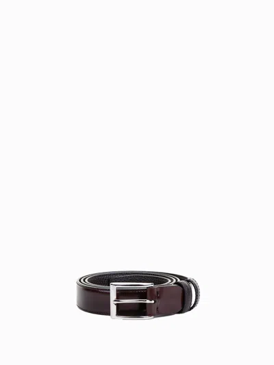 Hogan Semi-gloss Leather Belt In Brown