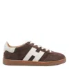 Hogan Low-top Suede Sneakers With Contrasting Stripe In Brown