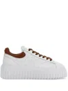Hogan H-stripes Low-top Leather Sneakers In White