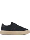 Hogan H691 Lace-up Sneakers With Embossed Branding And Memory Foam Insole In Black