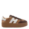 Hogan Low Top Platform Sole Sneakers In Brown