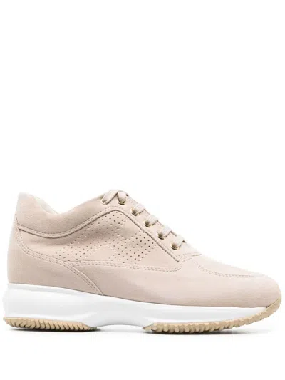 Hogan Woman Sneakers Beige Size 9 Goat Skin