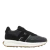 Hogan Streamlined Black Sneakers With Suede Texture In Black