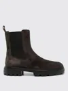 Hogan Suede Ankle Boots With Elastic Side Panels In Braun