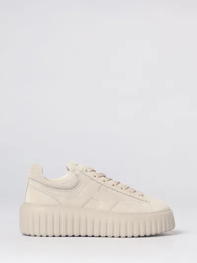 Hogan H-stripes Leather Sneakers For Women In Brown