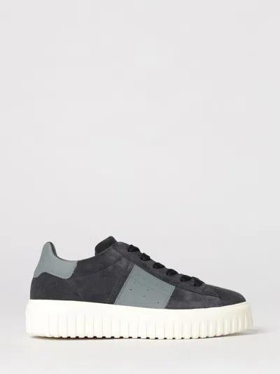 Hogan H-stripes Suede Panelled Sneakers In Black
